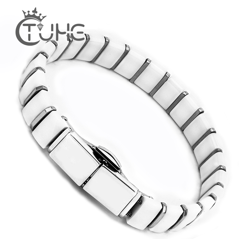 Ceramic Link Bracelet - 화이트 블랙 남성 건강 팔찌 &