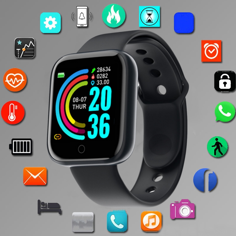 Silicone Band Replacement - 스마트 워치 남녀공용 스포츠 모드 음악
