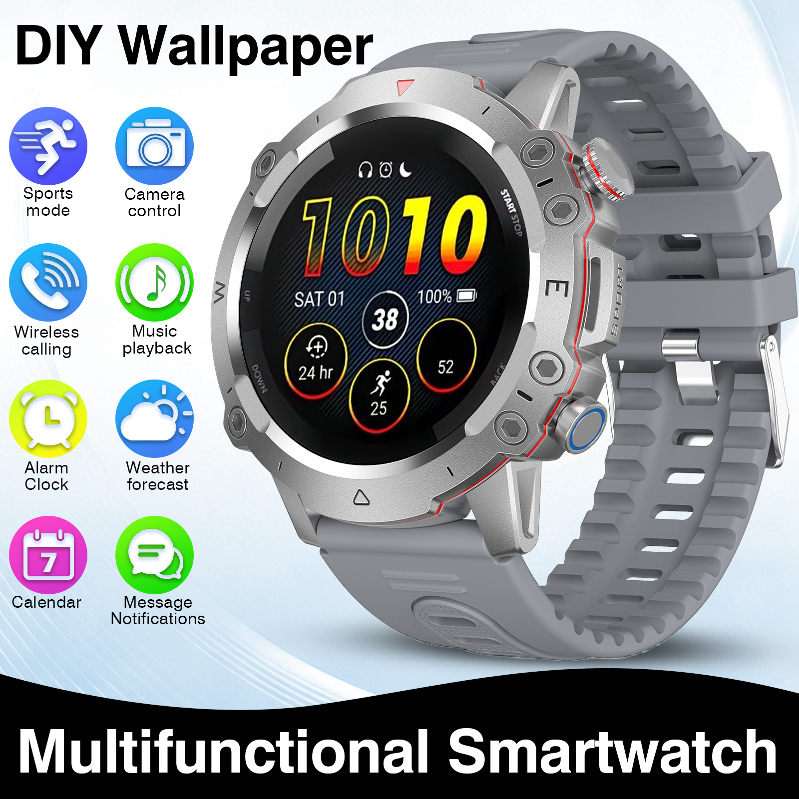 Smartwatch Faces - 새로운 풀 터치스크린 HD 스포츠 스마트워치,