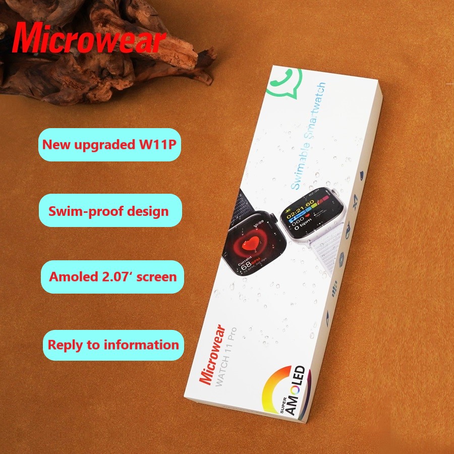 Smartwatch M Active - 탑 아몰레드 워치11프로 W11프로 스마트워치 마이크로웨어