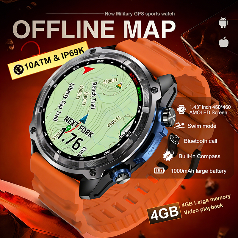 Smartwatch Nexus - 2026 군용 GPS 스마트워치 오프라인 지도