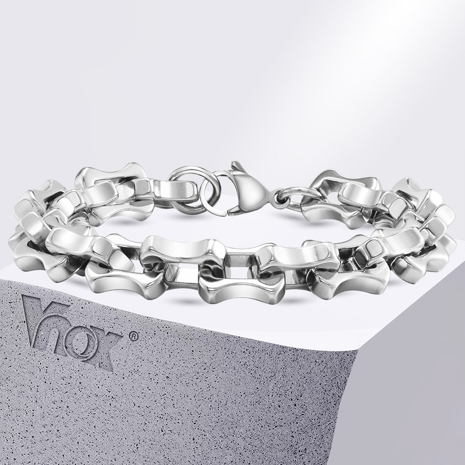 Ceramic Link Bracelet - Vnox 헤비 볼드 남성용 체인 팔찌,