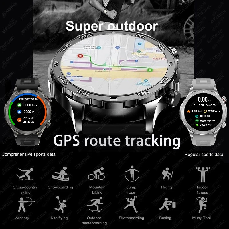 새로운 GPS 트랙 스마트워치 남성용 AMOLED HD - Smartwatch Faces 리뷰 및 가격