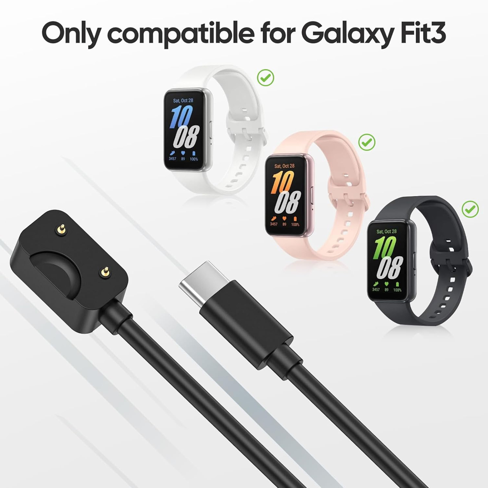 칩 보호 기능이 있는 블랙 USB-C 충전 코드, 삼성 - Best Smartwatch Accessories 리뷰 및 가격