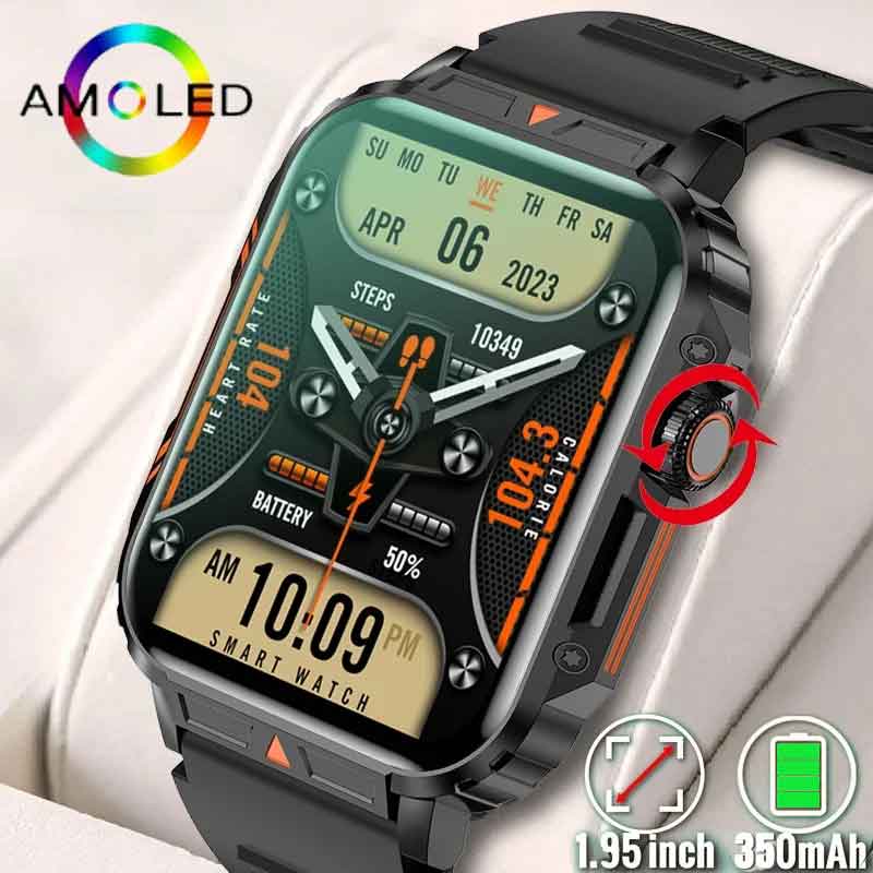 남성용 블루투스 통화 아몰레드 스마트워치, 야외 군사  - Smartwatch Faces 리뷰 및 가격
