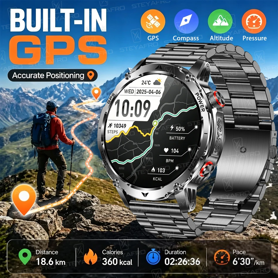 남성용 군용 스마트워치 GPS 1100mAh 배터리 1 - Smartwatch M Active 리뷰 및 가격