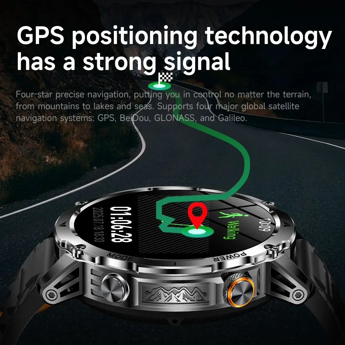 남성용 군용 스마트워치 GPS 1100mAh 배터리 1 - Smartwatch M Active 리뷰 및 가격