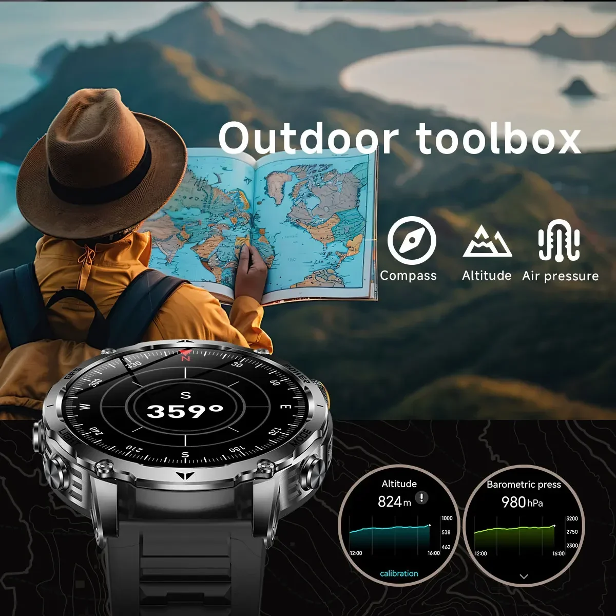 남성용 군용 스마트워치 GPS 1100mAh 배터리 1 - Smartwatch M Active 리뷰 및 가격