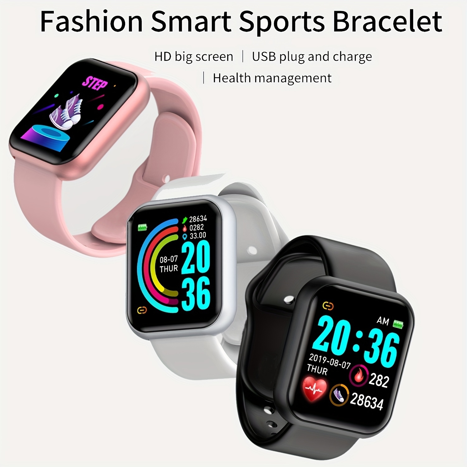 스마트 워치 남녀공용 스포츠 모드 음악 제어 칼로리 거 - Silicone Band Replacement 리뷰 및 가격