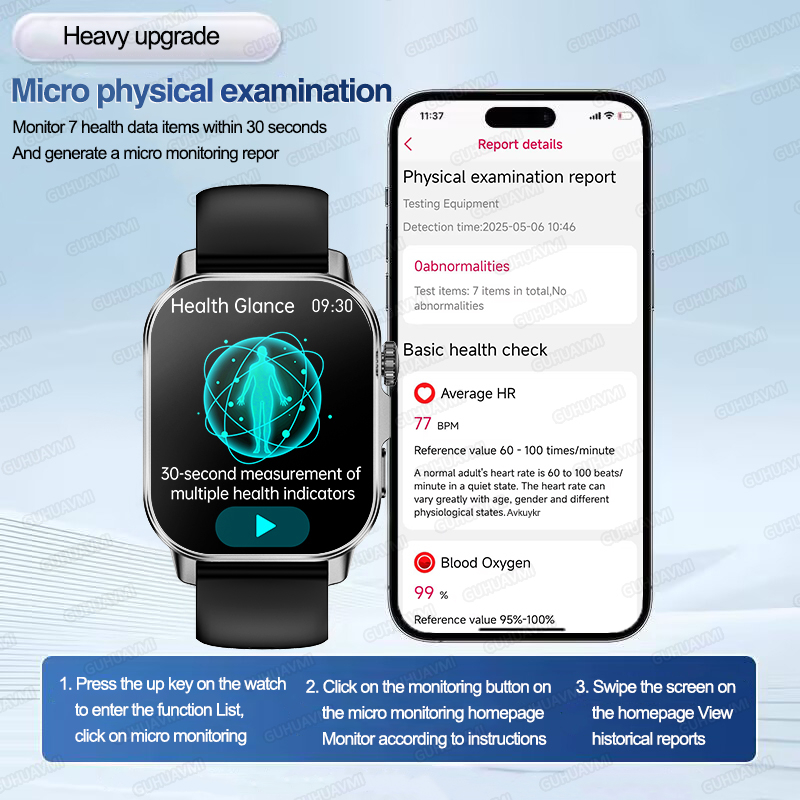 새로운 건강 관리 AI 의사 진단 스마트워치 ECG 혈 - Android Smartwatch Accessories 리뷰 및 가격