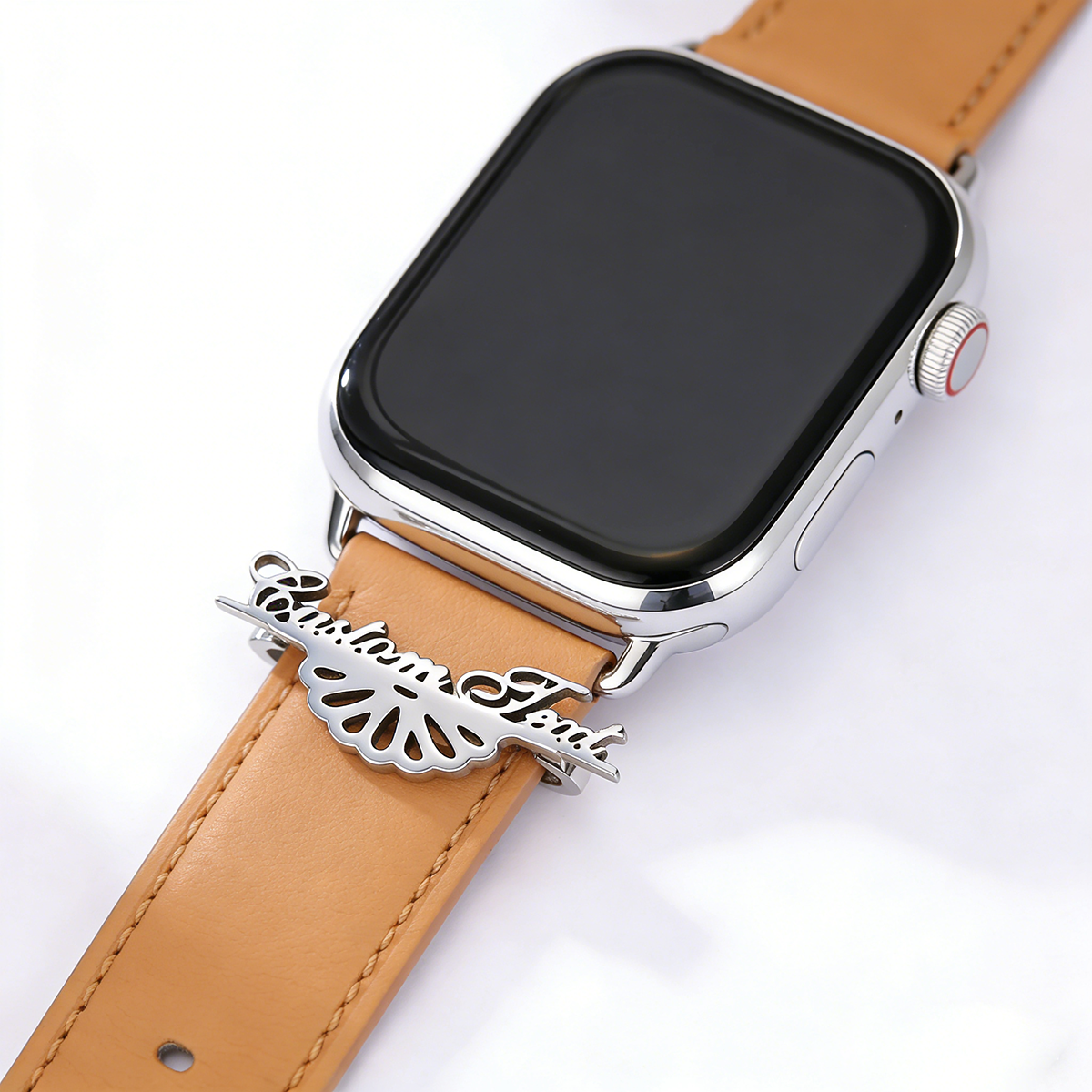 챈들러 맞춤형 이름 팬 모양의 금속 스트랩 장식 링,  - Smartwatch Straps & Accessories 리뷰 및 가격