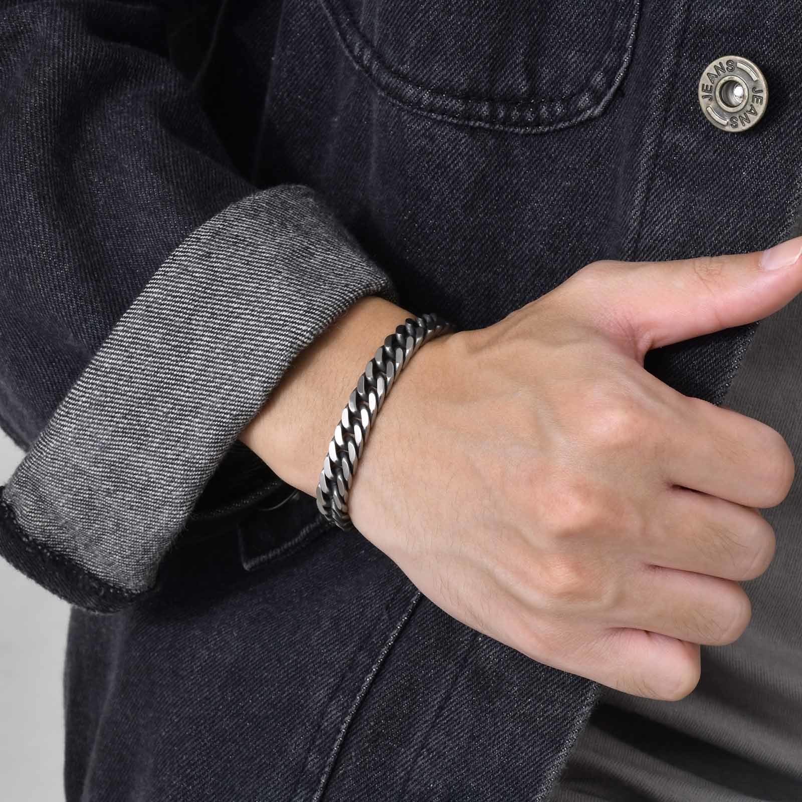 남성용 Vnox Chunky 레트로 쿠바 체인 팔찌,  - Ceramic Link Bracelet 리뷰 및 가격