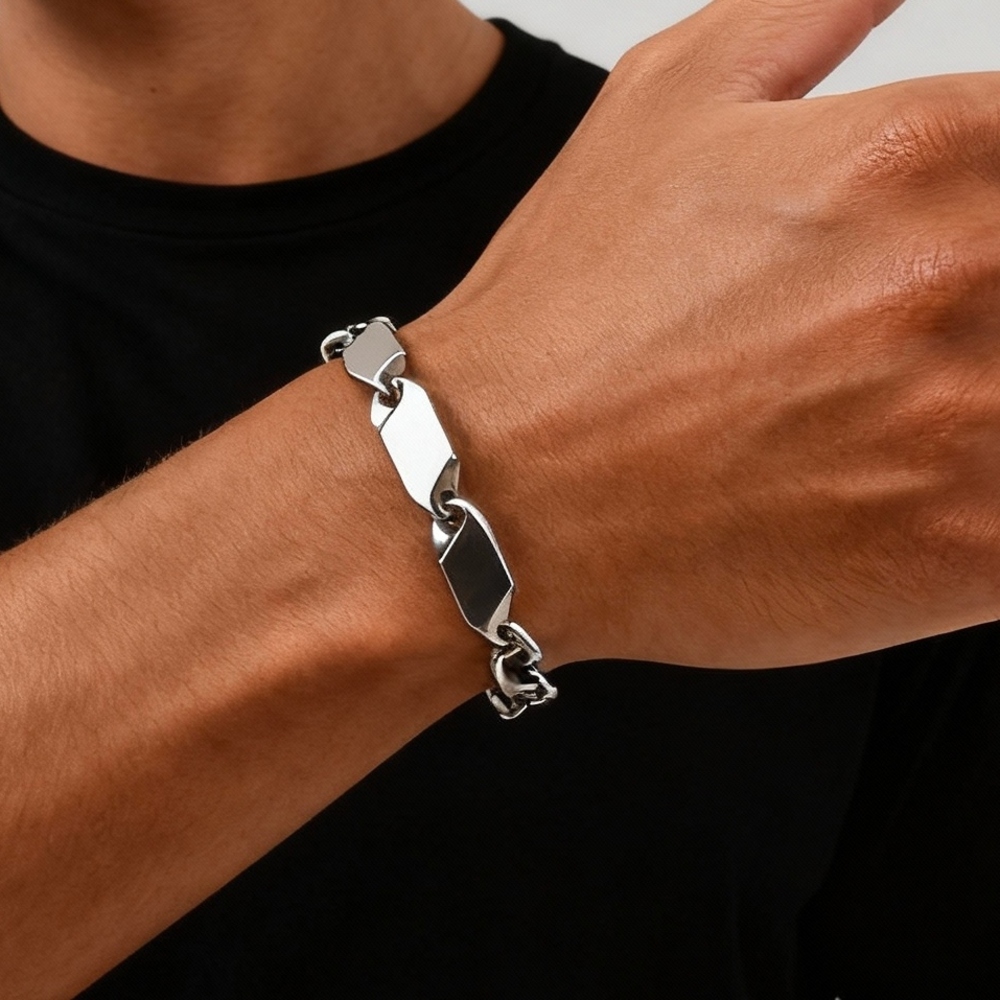 남성용 멋진 펑크 스테인레스 스틸 체인 팔찌, 21CM - Ceramic Link Bracelet 리뷰 및 가격
