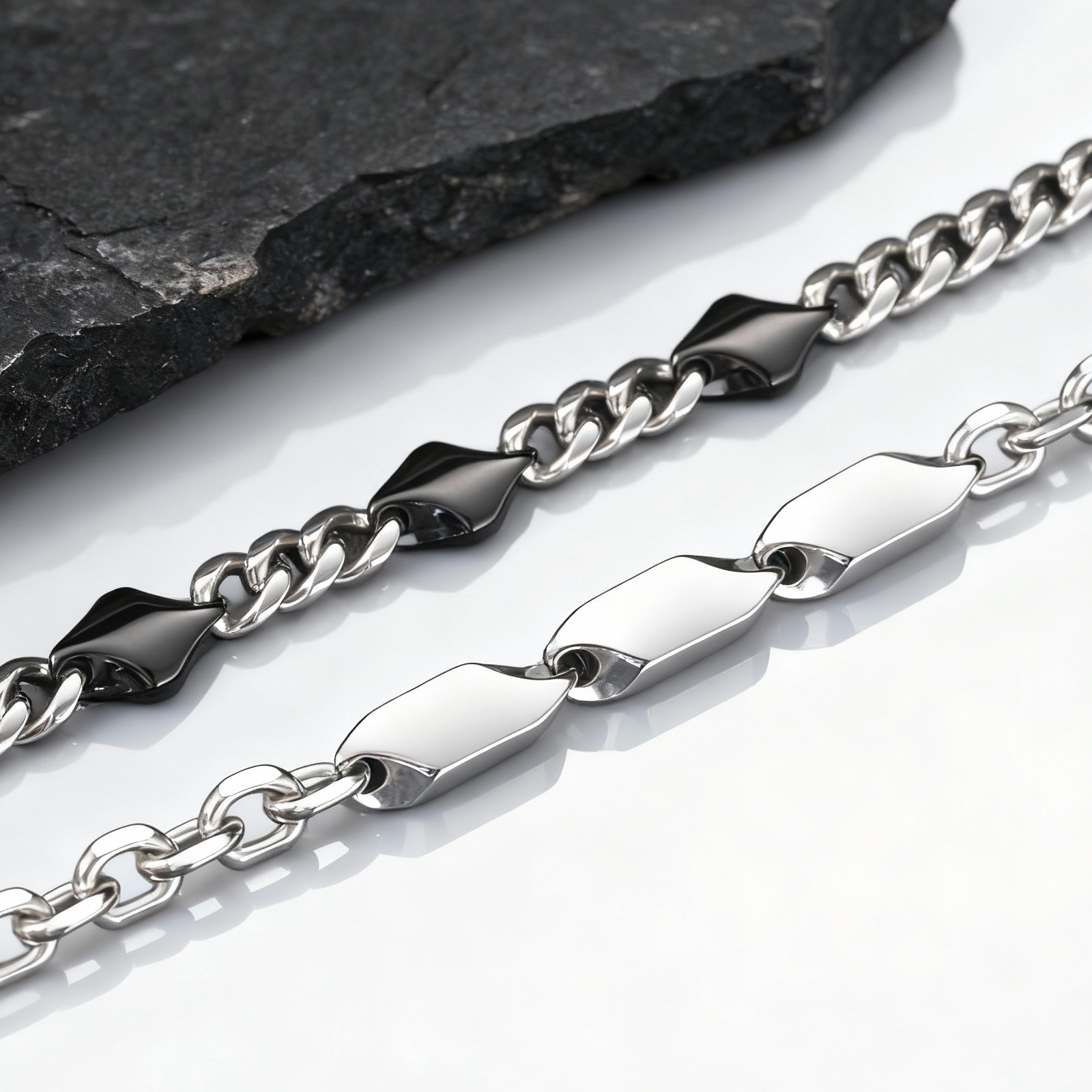 남성용 멋진 펑크 스테인레스 스틸 체인 팔찌, 21CM - Ceramic Link Bracelet 리뷰 및 가격
