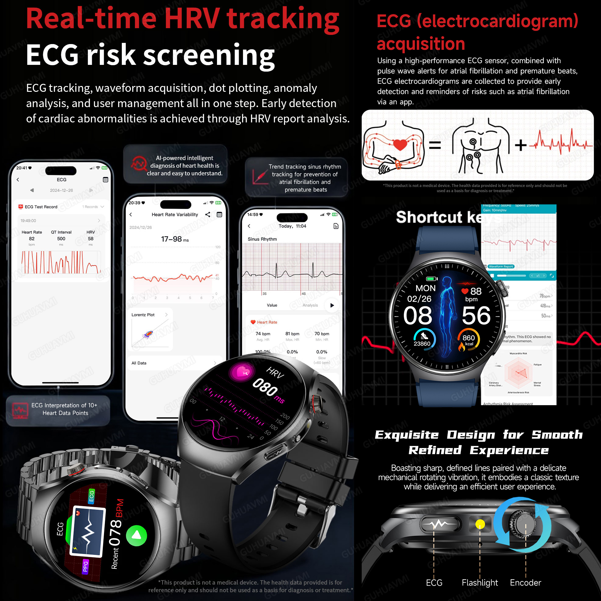 2026 신형 정확한 진단 스마트워치 체지방 심전도 혈 - Android Smartwatch Accessories 리뷰 및 가격