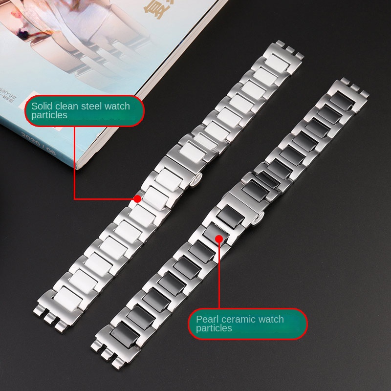 For Swatch Ceramic+ Stainless  - Ceramic Link Bracelet 리뷰 및 가격