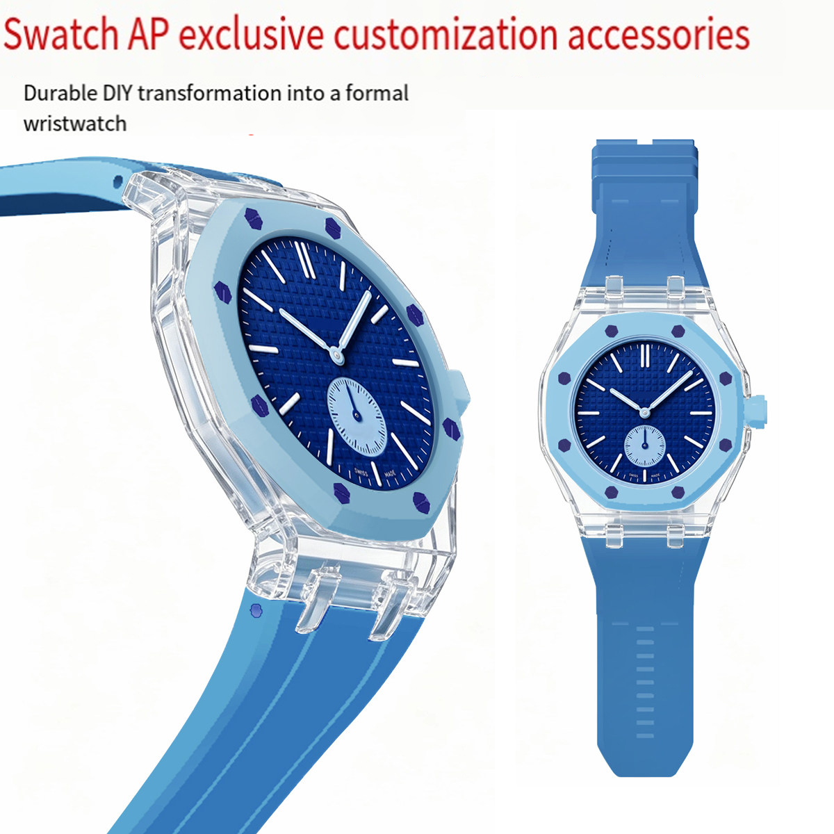 AP Swatch Co 브랜드의 수정된 투명 케이스 + - Silicone Band Replacement 리뷰 및 가격