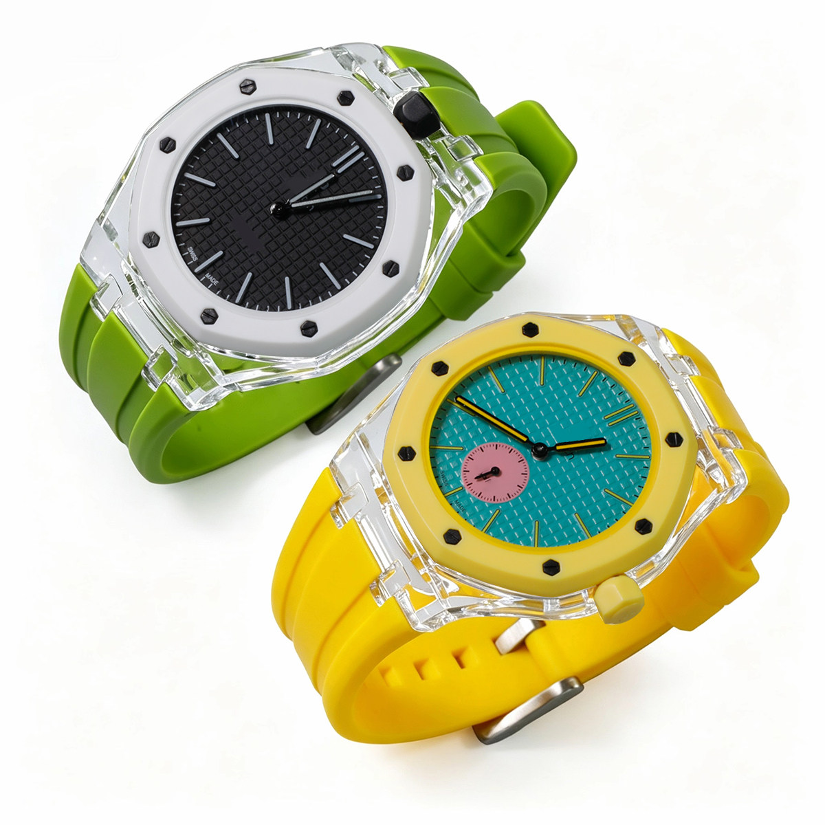 AP Swatch Co 브랜드의 수정된 투명 케이스 + - Silicone Band Replacement 리뷰 및 가격
