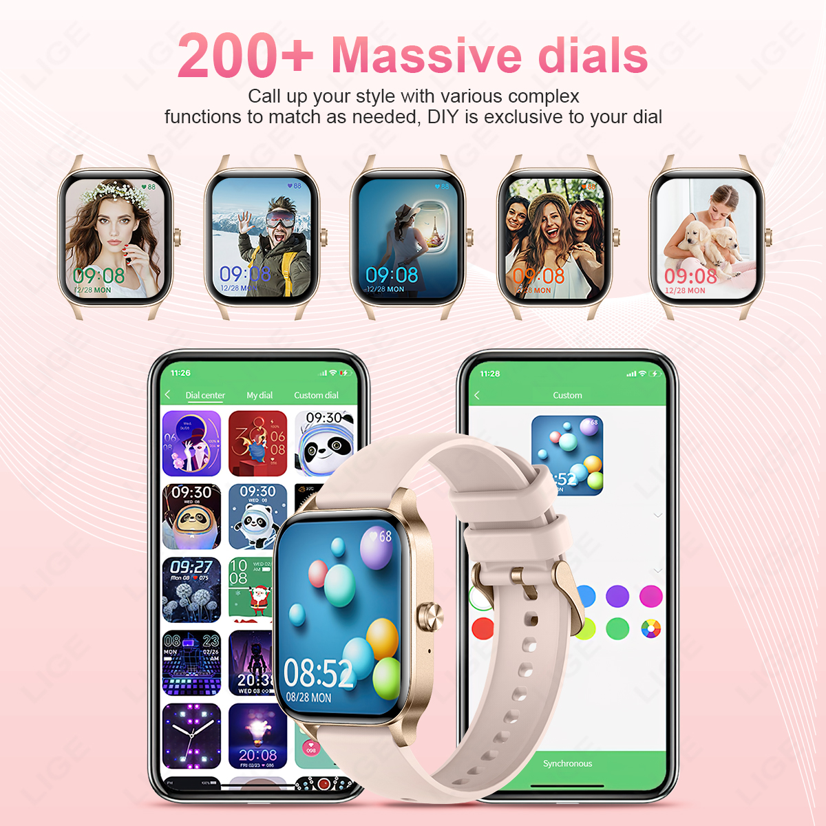 LIGE 패션 스마트 워치 여성용 커스텀 워치 페이스, - Smartwatch Instagram 리뷰 및 가격