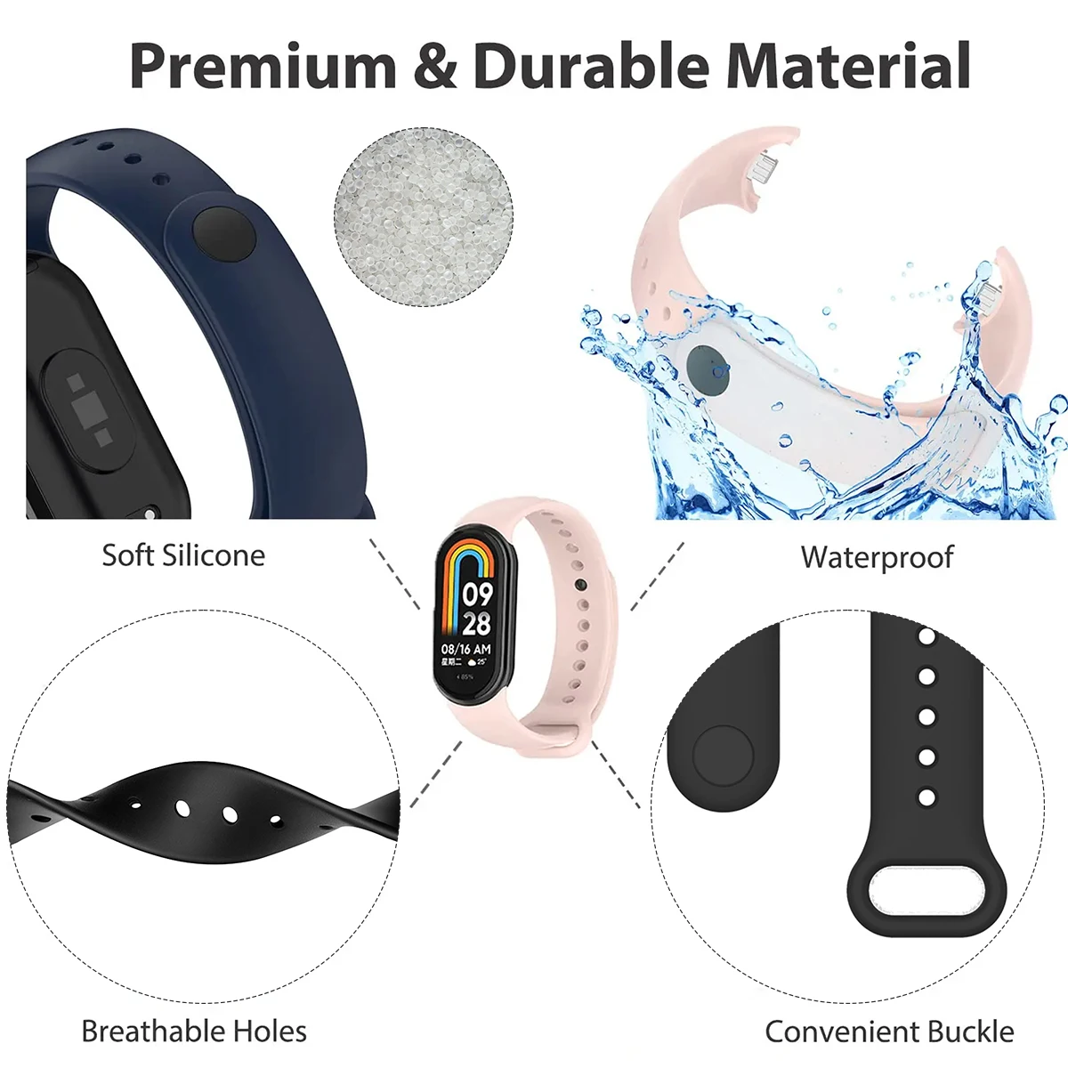 샤오미 미 밴드 9/9 NFC 실리콘 손목 스트랩, 미 - Silicone Band Replacement 리뷰 및 가격