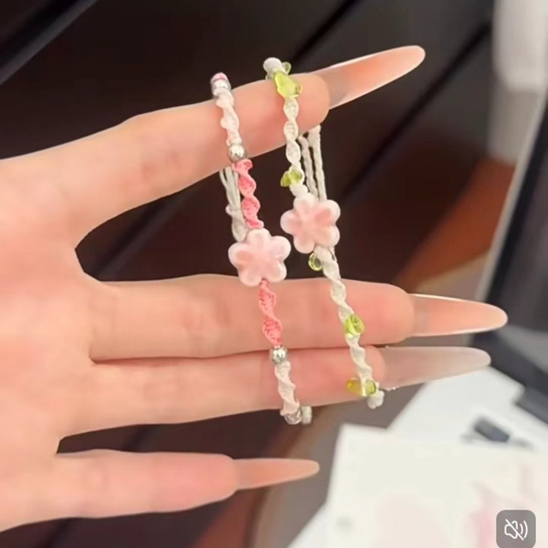 수제 직조 세라믹 비즈 행운의 꽃 팔찌 여성용 미니멀리 - Ceramic Link Bracelet 리뷰 및 가격