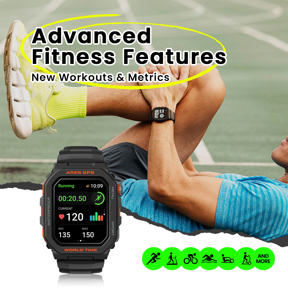 새로운 Zeblaze Ares GPS 스마트 시계 Al - Smartwatch Faces 리뷰 및 가격