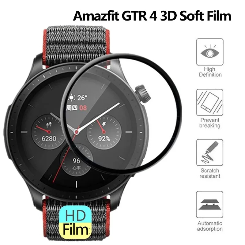 HD 커브드 스크래치 방지 필름, Amazfit GTR - Amazfit Smartwatch Accessories 리뷰 및 가격