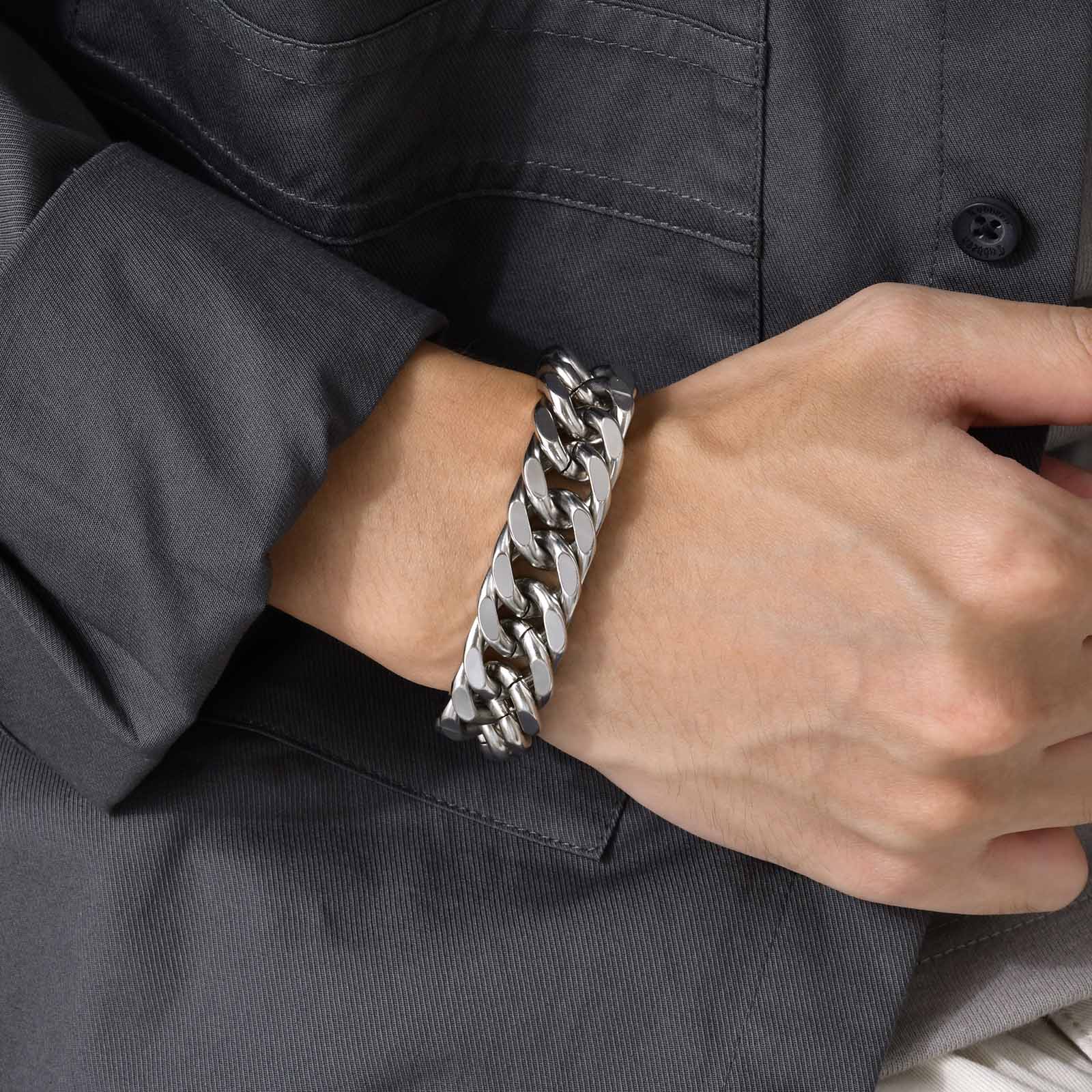 남성용 청키 8/10/12/15MM 스테인리스 스틸 쿠 - Ceramic Link Bracelet 리뷰 및 가격
