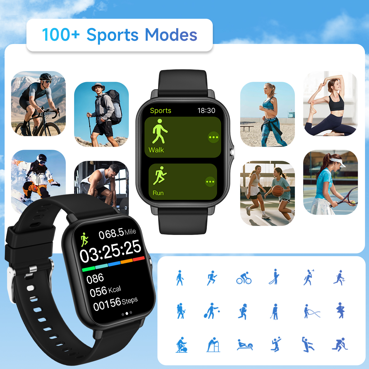 새로운 스마트워치 1.83인치 터치스크린 음성지원 카메 - Smartwatch Instagram 리뷰 및 가격