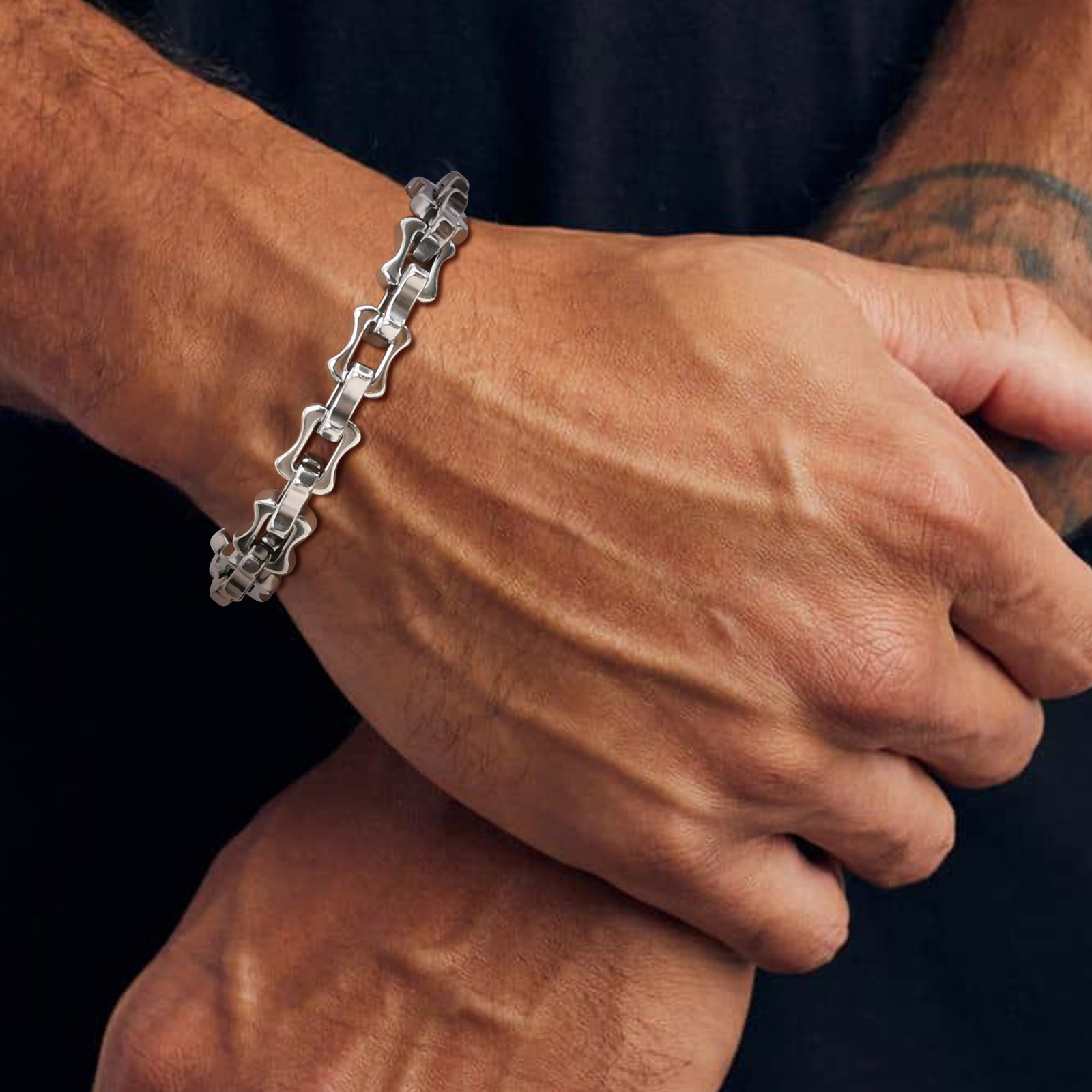 Vnox 헤비 볼드 남성용 체인 팔찌, 실버 컬러 스테 - Ceramic Link Bracelet 리뷰 및 가격