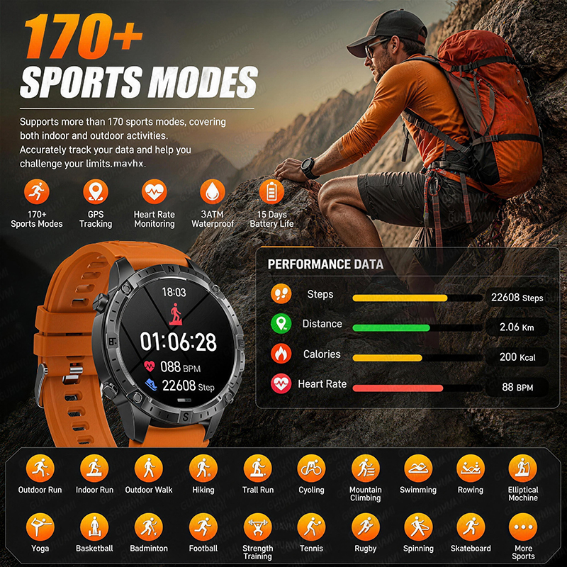 새로운 야외 군용 탱크 울트라 스마트 워치 GPS 지도 - Smartwatch Nexus 리뷰 및 가격